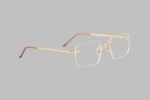 18k gold rimless frame glasses