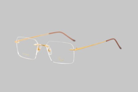 18k gold rimless eyewear frames