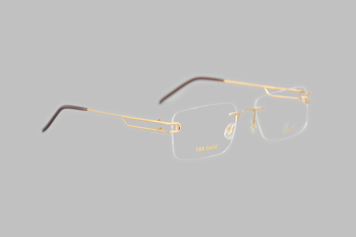 Golden Rimless frames for women - frank luxury
