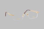 18k gold rimless frame glasses men's
