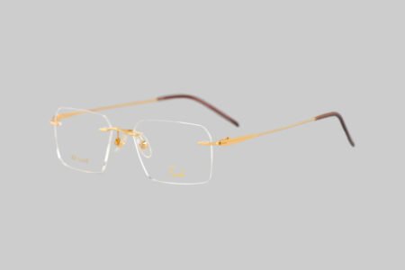 18k gold rimless eyewear