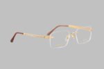 18k gold rimless frame glasses