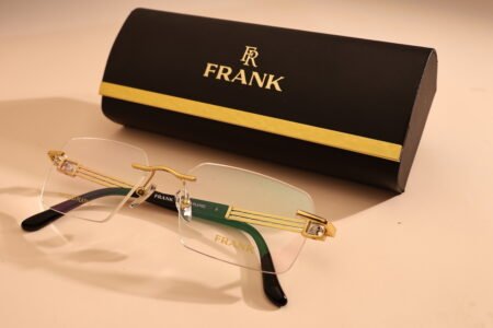 gold rimless frame womens