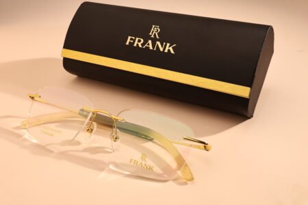 mens gold rimless glasses - frank luxury