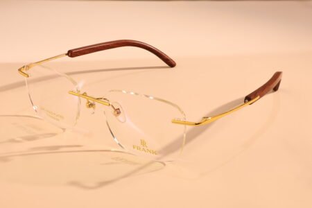 gold rimless frame glasses womens