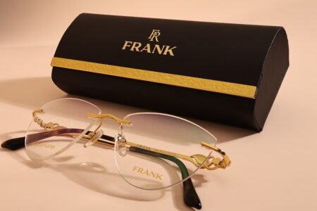 gold metal cat eye glasses frank