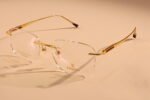 18k gold rimless glasses frames mens
