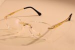 24k gold rimless eyewear women