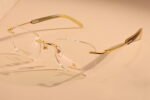 mens gold rimless glasses
