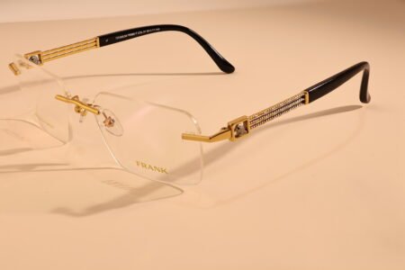 gold rimless frame womens glasses