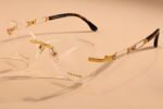 gold rimless eyeglasses frank luxury