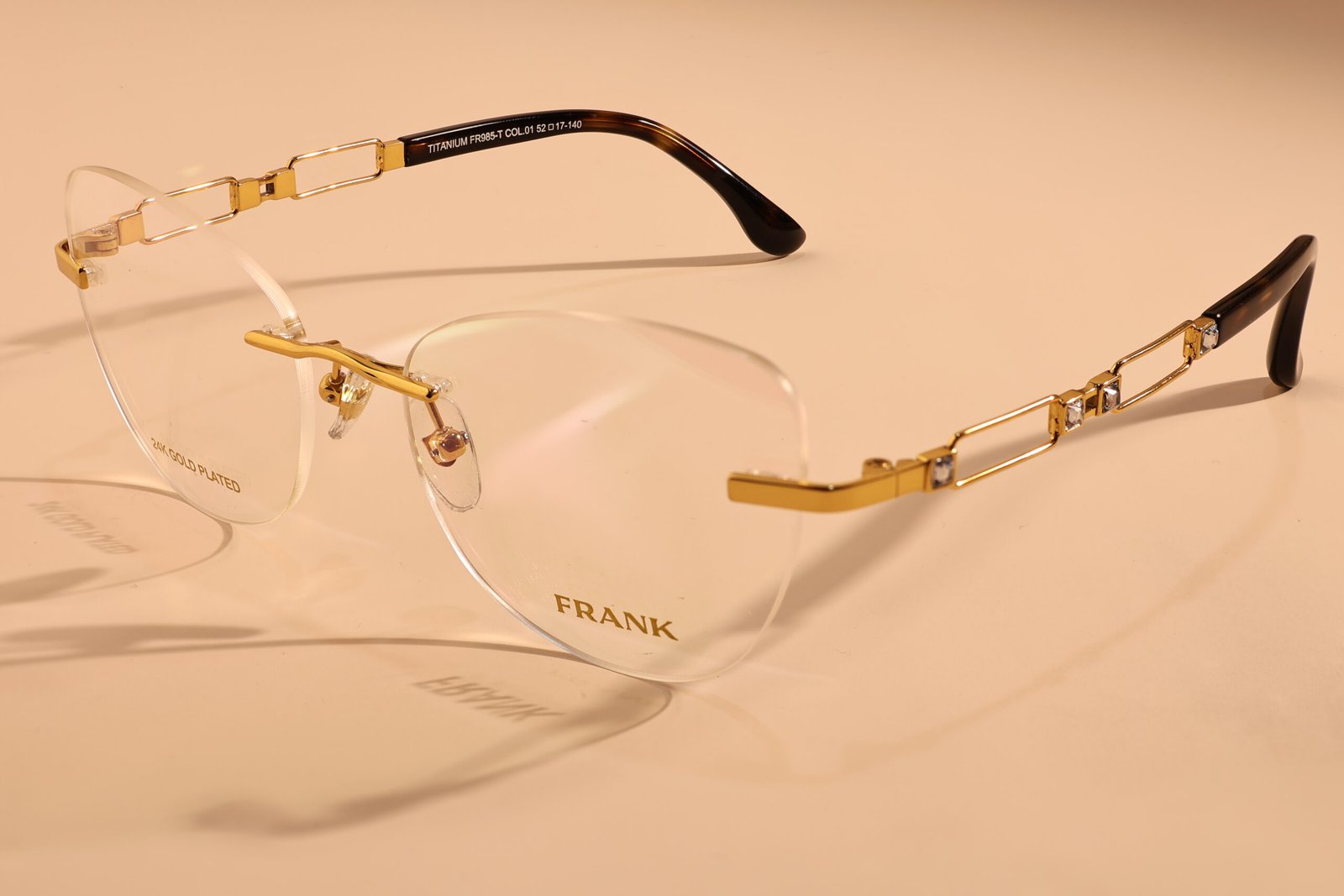 gold rimless eyeglasses frank luxury